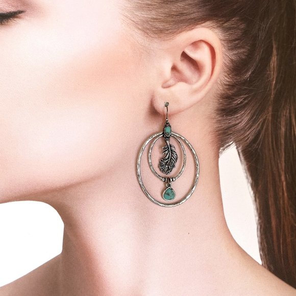 Lucky Brand Rare Vintage Turquoise Drop Earrings - Picture 6 of 6